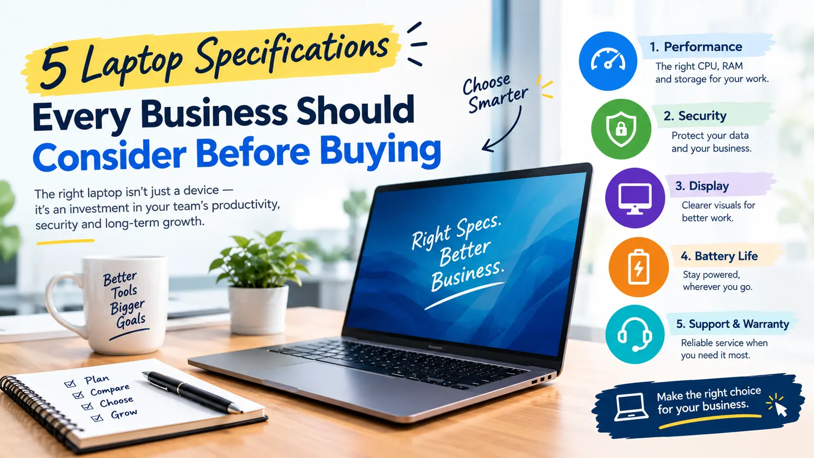 5 Laptop Specifications Every Business Should Consider Before Buying